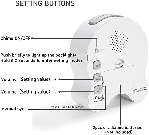 Atomic Talking Clock with Voice Snooze and LED Light for Seniors