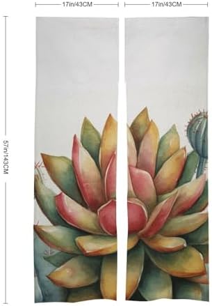 Watercolor Succulent Door Curtain 57x17 Inches