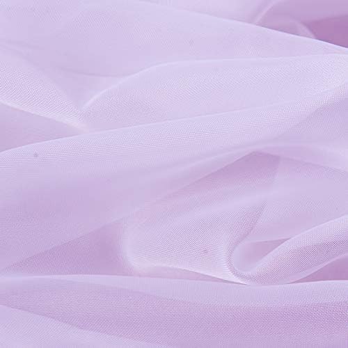 Sheer Solid Purple Country Drapes with Beaded Ascot Rod Pocket 2 Panels