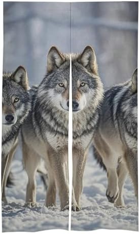 Wolves Door Cover Curtain 57 X 17 Inches