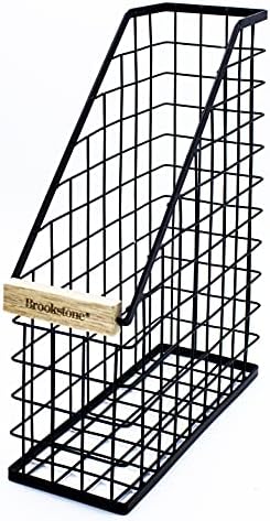 Brookstone Magazine File Holder Office Desk Organizer with Open Design