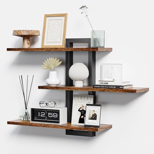 Homode 3 Tier Floating Wall Shelves for Bathroom Bedroom Kitchen
