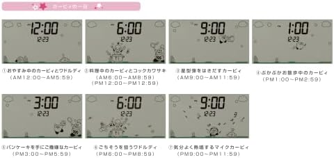 Rhythm 8RDA81KB03 Kirby Star Alarm Clock with Calendar Pink
