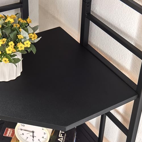 HOMISSUE 6 Tier Corner Bookshelf Black 769 Inch Tall