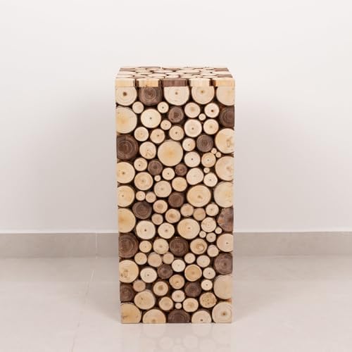 Efavormart Natural Wooden Slices Pedestal Stand 24 Inch