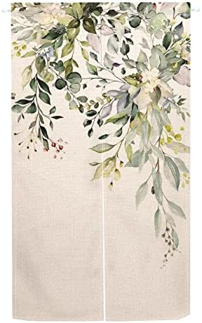 Green Eucalyptus Doorway Curtain for Home Decor
