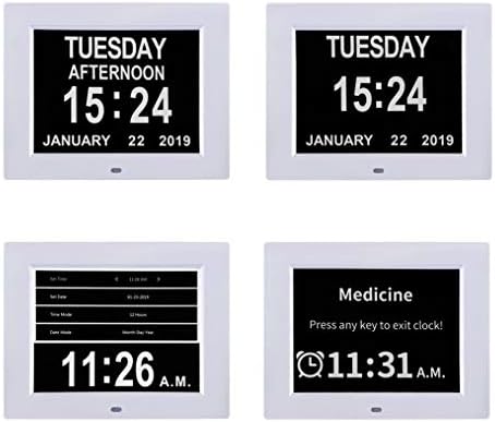 TMC 8 Inch Digital Dementia Clock with Auto-Dimming Display and Medicine Reminders