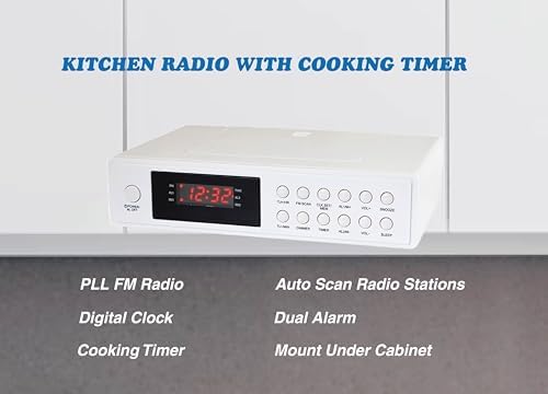 HX-155CR Kitchen Clock Radio with Timer and Dual Alarm