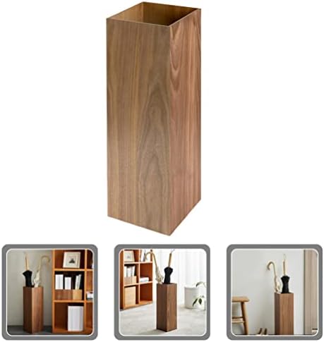 HOMSFOU Square Wooden Umbrella Stand for Home Entryway