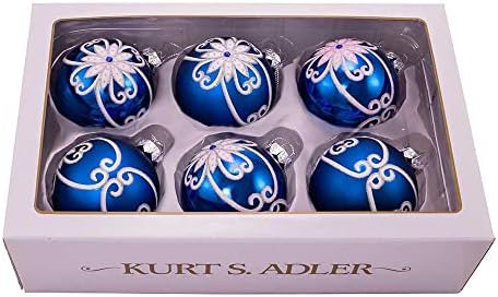 Kurt S Adler Glass Ball Ornament Set 6 Piece