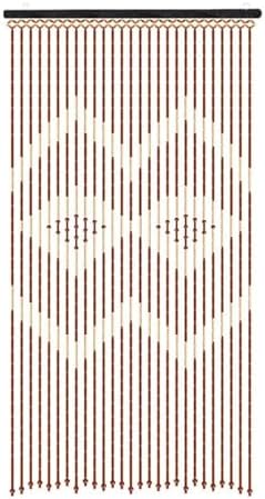 Wood Beaded Curtain with Bamboo Design 27 Strands
