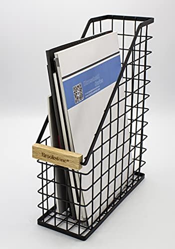 Brookstone Magazine File Holder Office Desk Organizer with Open Design