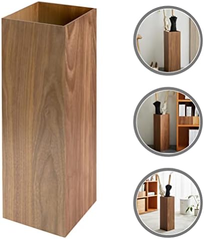 HOMSFOU Square Wooden Umbrella Stand for Home Entryway
