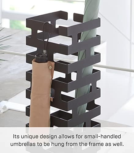Yamazaki Home Storage Walking Canes Steel Umbrella Stand Black