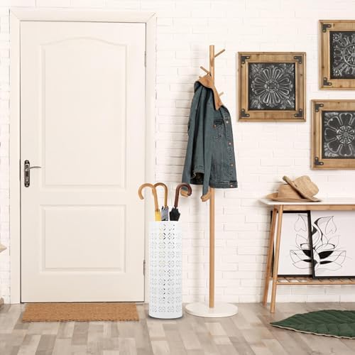Modern Metal Umbrella Stand for Entryway White