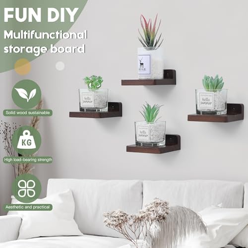 NIUBEST Small Floating Shelf 4x4 Inch Display Ledges