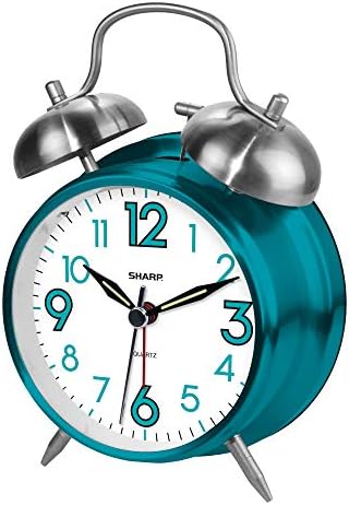 Sharp SPC851 Twin Bell Alarm Clock Teal