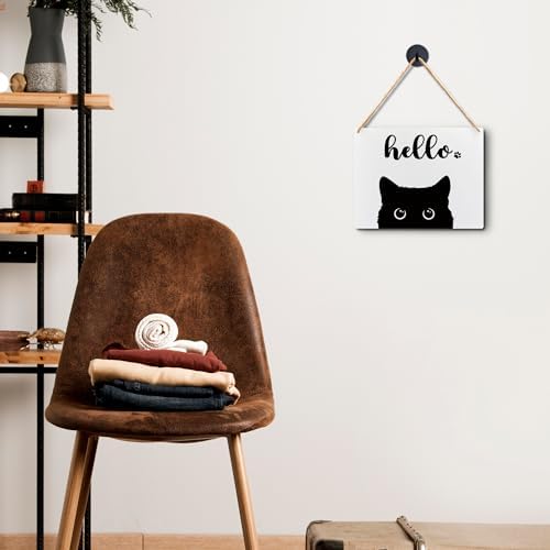 Lacosu Wall Pediment Cat Welcome Sign 10x8 Inches