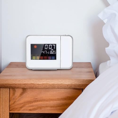 Wangjissa Dntum LED Projection Alarm Clock with Weather Forecast and USB Power