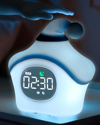 Star Alarm Clock with Night Light for Kids Blue