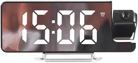 Projection Alarm Clock with Rotatable Display and LED Screen