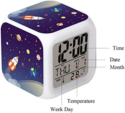 LED Alarm Clock with Glowing Space Design