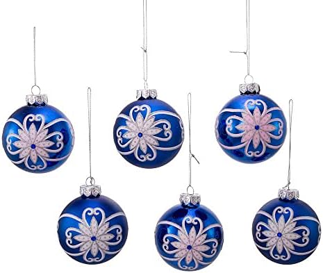 Kurt S Adler Glass Ball Ornament Set 6 Piece
