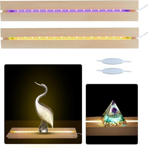LED Light Base for Acrylic 2 Pcs 1181 Inch Wooden Display Pedestal