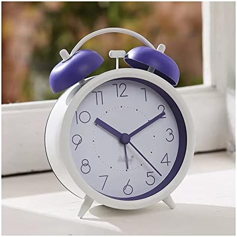 HEXEH 4 Inch Silent Non-Ticking Alarm Clock with Backlight