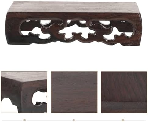 Amosfun Rectangular Wooden Display Stand for Bonsai and Decor