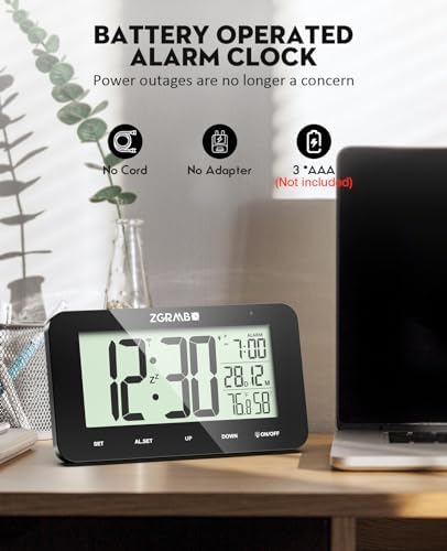 Atomic Alarm Clock with Night Light and Temp Humidity Monitoring