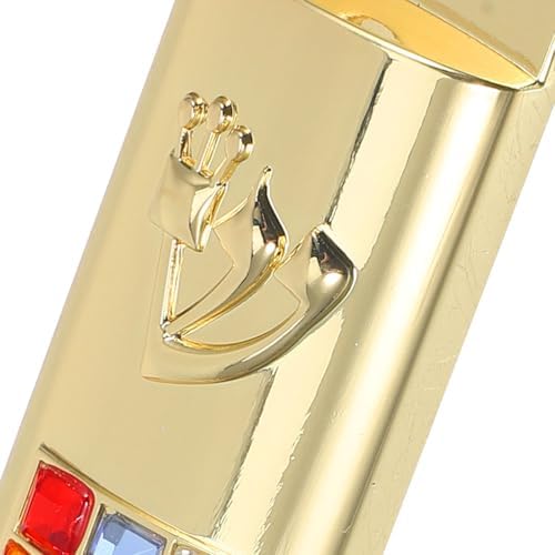 LOGOFUN 2 Piece Mezuzah Set with Gold Scroll for Door