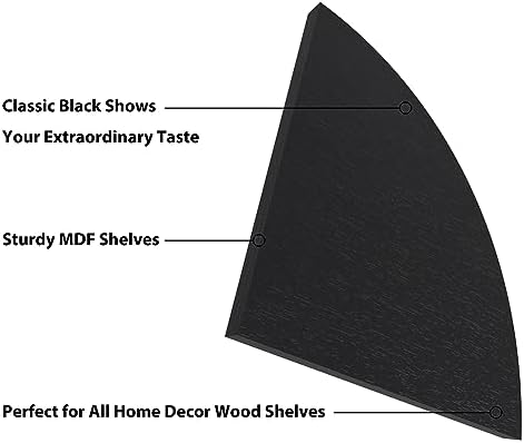 HORLIMER Floating Corner Shelf Wall Mount Set of 6 Black