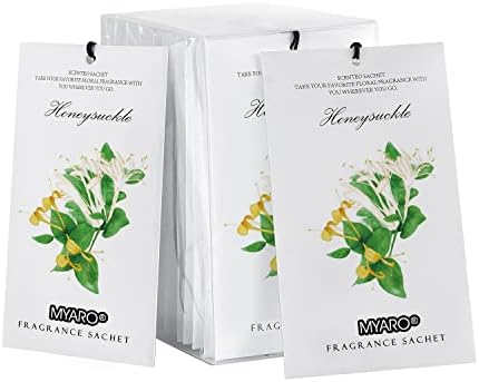 MYARO 12 Pack Honeysuckle Scented Sachets for Drawer and Closet