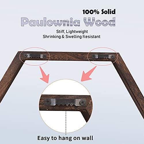 WONFUlity Hexagon Floating Shelf Wall Mount Wood Decor