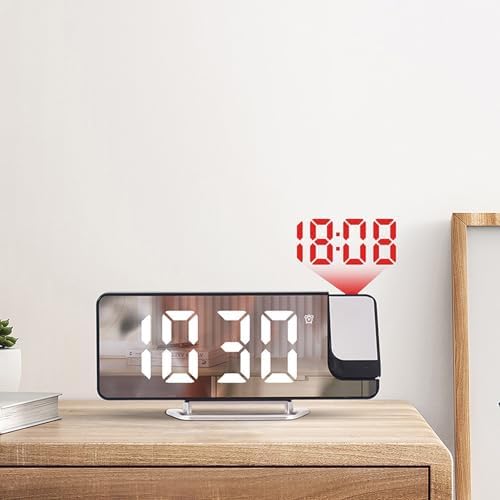 Projection Alarm Clock with Rotatable Display and LED Screen