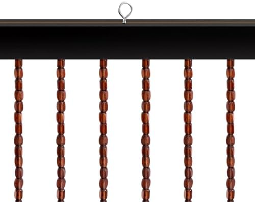 31 Wooden Bead Fringed Door Curtain 1