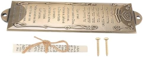 LOGOFUN Gold Metal Mezuzah with Scroll for Home Decor
