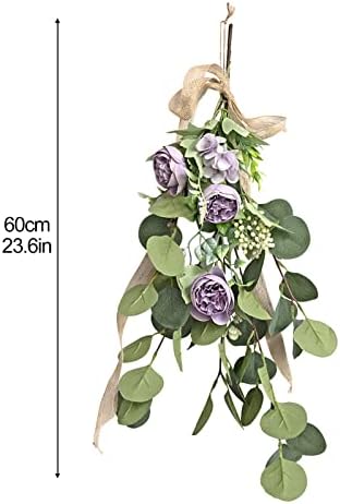 Firlar 2pcs Artificial Teardrop Wreath 236inch Decorative Wall Swag