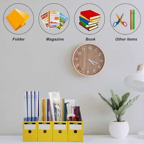Yellow Cardboard Magazine Holder 2 Pack Desk File Organizer
