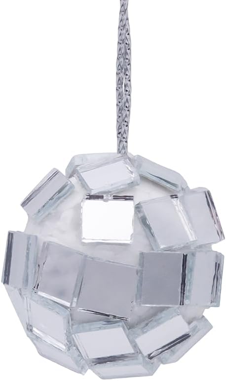 Kurt Adler 24-Piece Glass Silver Mirrored Ball Ornament Set