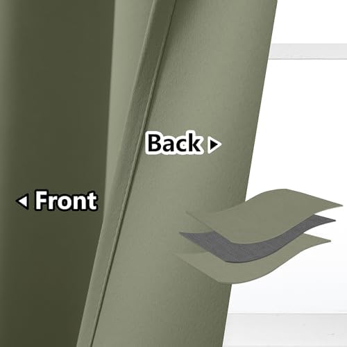 AOSKY Door Curtains Privacy Panel Olive Green 52x80 Inch