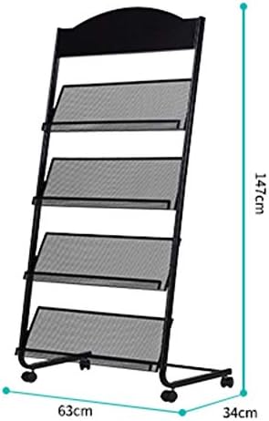 GENMO Iron Simple Floor-Standing Magazine Display Rack - Black 1