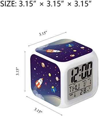 LED Alarm Clock with Glowing Space Design