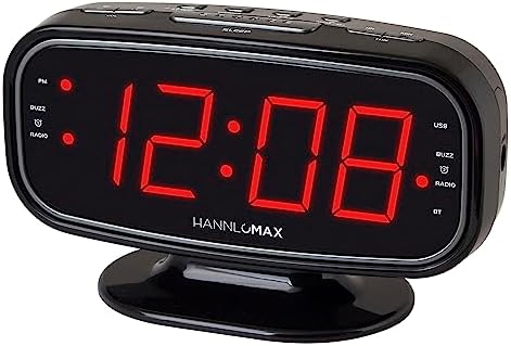 HX-153CR AMFM Radio Alarm Clock with Bluetooth and LED Display