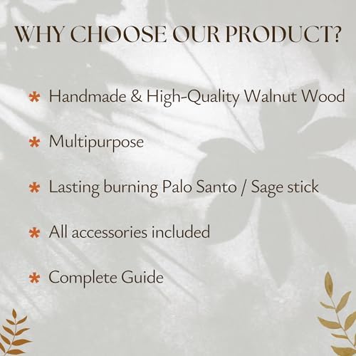 4 in 1 Walnut Wood Palo Santo Holder with Booklet