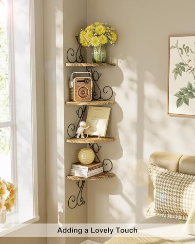 Alsonerbay 4 Tier Floating Corner Shelf in Cat Shape