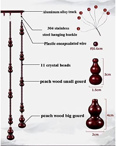 ZHANGQINGXIU Wooden Bead Door Curtain Decor Panel