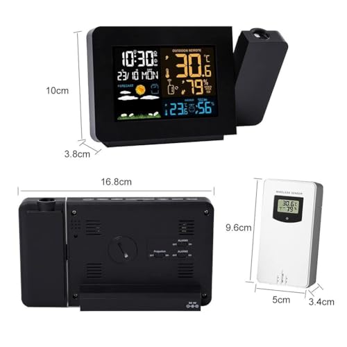 Weather Station Alarm Clock with Time Projection and Dual Alarm