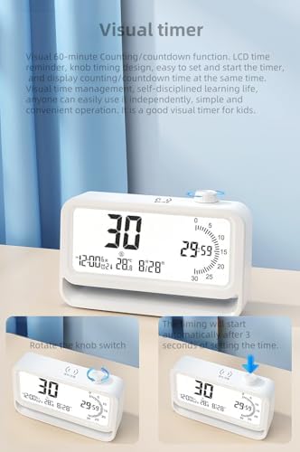 Digital Alarm Clock with Night Light and Timer